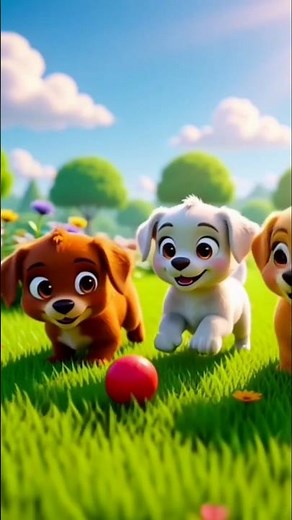 Cute Puppies Playing Together 🐶 | AI Cartoon Short #childrenscartoon