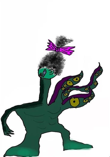 Farting monster #animation #krita #antiai #shorts