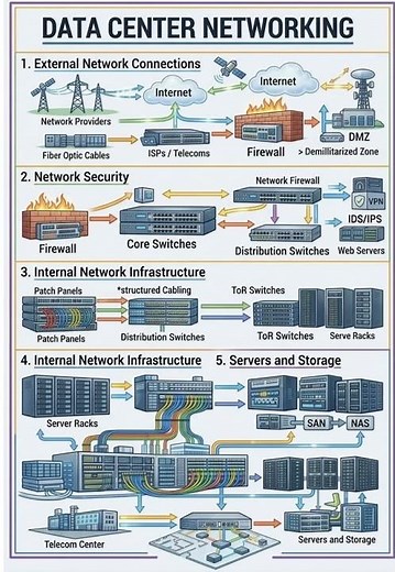 Data Center Networking Explained: Firewall, Core Switches, ToR, SAN & More
