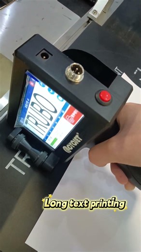 Portable inkjet printer with max printing height of 25.4mm.