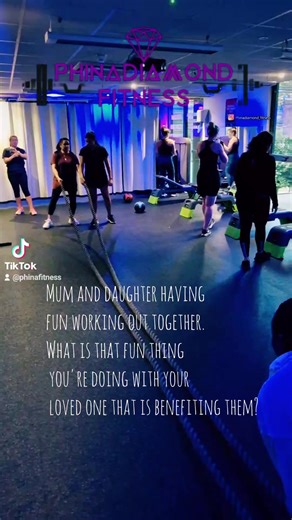 Mum and daughter having fun working out together. What is that fun thing you're doing with your loved one that is benefiting them? #exercise #gymbuddys #goviral #mum&daugther#hiit #groupexercise #goviral | Kelechi R Eluma | Facebook