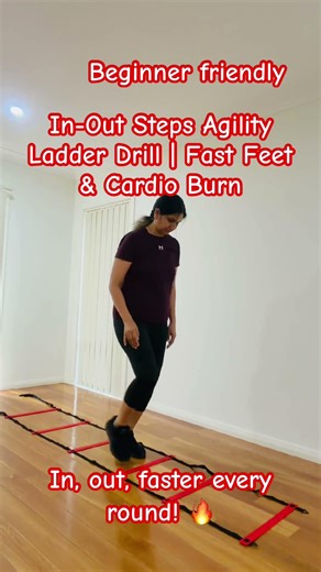 In-Out Steps Agility Ladder Drill | Fast Feet & Cardio Burn#trending #fitness #viral #shorts