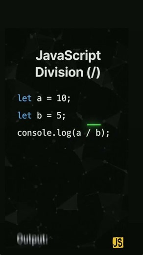 JavaScript Division (/) Examples + Output Easy Explanation.