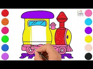 🚆 Learn Colors with a Fun Train! | Easy Train Drawing & Coloring for Kids 🎨