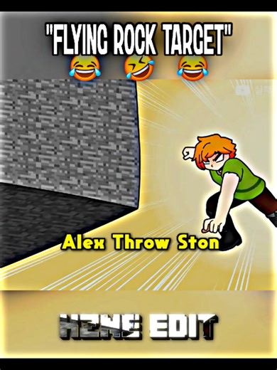 Flying Rock Target Moments in Minecraft Gameplay