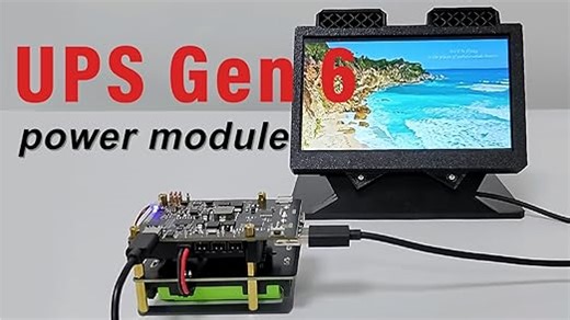 GeeekPi UPS Gen 6 Power Module UPS V6 Uninterruptible UPS Shield for Raspberry Pi 5/4B/Orange Pi - Expandable Battery Backup, OTA Upgrades, I2C Monitoring & PikaPython Support