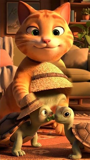 A Tiny Turtle Enjoys the Softest Morning With Mama Cat” — #beachvibes #adorablemoments