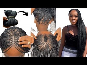DIY Micro knotless braids 😱 How to make knotless braids/ New method