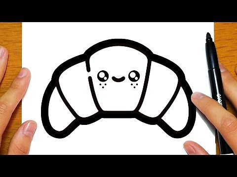 HOW TO DRAW A CUTE CROISSANT | Easy drawings