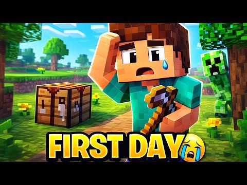 My First Day in Minecraft 😭 I Don’t Know Anything (Noob to Pro Begins!)