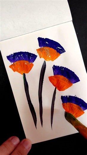 Painting Purple Flowers with Acrylic Paints #art #flowers