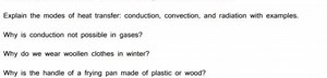 Questions on Modes of Heat Transfer and Related ConceptsExpla... | Filo