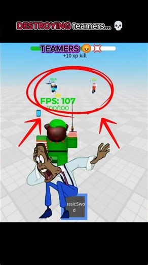 Destroying Teamers.. 😭 | Episode 2 | Steal FPS from others Roblox #roblox #shorts #gaming #viral