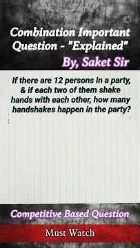 Combination Important Question-"Explained" | Class 11 | By, Saket Sir #shorts #shortsfeed #maths