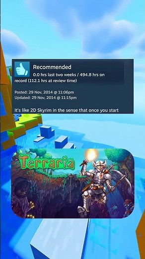 Reviews of TERRARIA in steam
