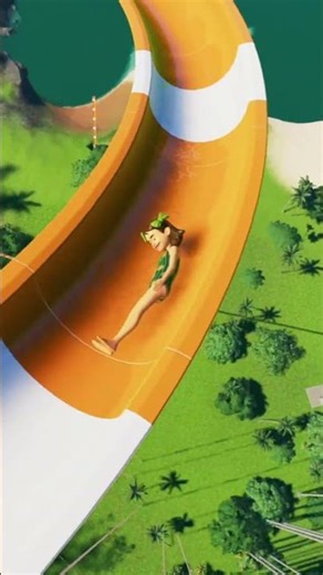 This Waterslide Is Crazy Fast and Absurdly Scary! - Planet Coaster 2 #waterslide #waterpark #shorts