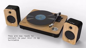 House of Marley Stir It Up Standard Turntable and Get Together Duo Bookshelf Speaker Bundle Made from Sustainable Materials …