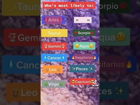 Who's most likely to Zodiac edition