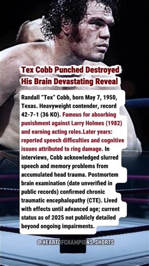 Tex Cobb Punched Destroyed His Brain Devastating Reveal