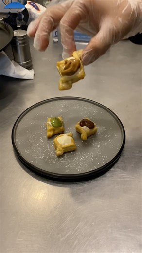 Bakery-Style Puff Pastry 😍 Cream Filled with Chocolate, Pistachio & Nutella #shorts #ytshorts