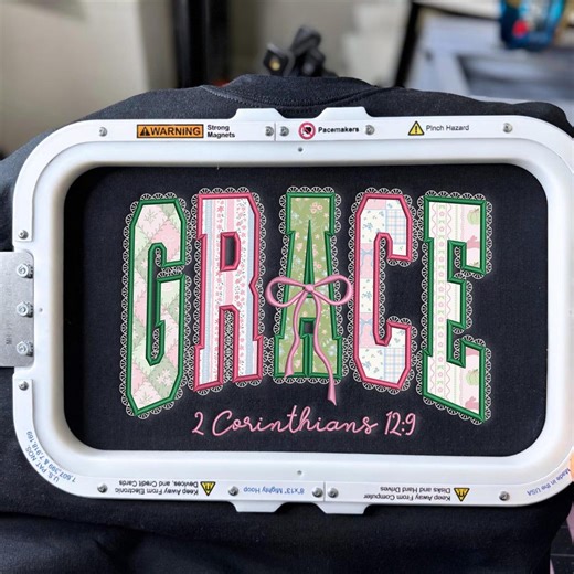 Grace Lace Applique Embroidery File, Christian Faith Applique Embroidery File, Religious Scripture Stitch, Instant Download - Etsy