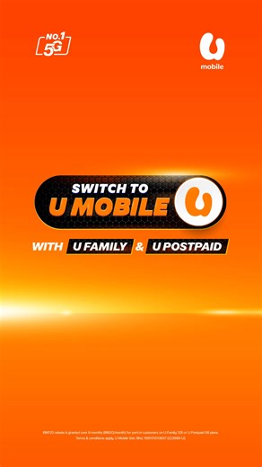 244 reactions · 14 shares | Switch to U Mobile with U Family or U Postpaid now and enjoy RM120 rebate! Get 1,000GB 5G data and FREE Global Roaming in over 60 destinations! #UMobile #Unbeatable5G #UFamily #UPostpaid | U Mobile | Facebook