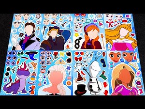 DISNEY PRINCESS STICKER BOOK MAKEOVER | LET’S DRESS UP WITH ELSA, ANNA & ARIEL!