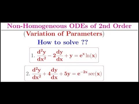 How to solve non homogeneous linear ODEs of second order by the method of Variation of Parameters