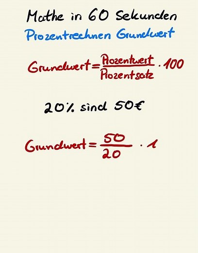 Prozentrechnen - Grundwert schnell und einfach berechnen