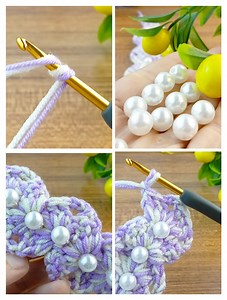 Crochet knitting model waterway I made using large pearls #crochet #design #diy | Knitting & Crochet World