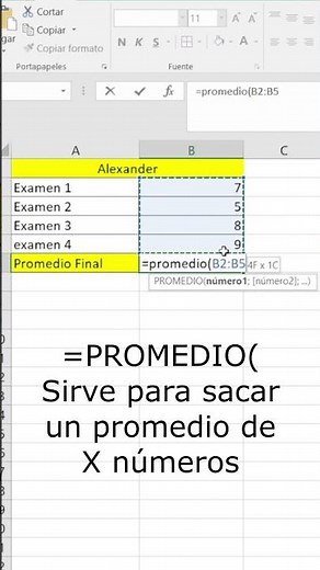 Como usar la Funcion PROMEDIO en Excel #excelformulas #excel #exceltips #exceltutorial