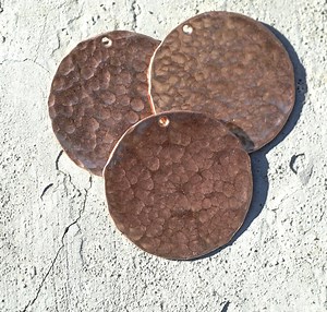 Hand Hammered Copper Disc Blanks: 35mm Jewelry Supplies (4 Pieces) - Etsy