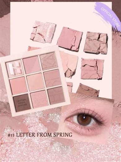 HOLIKA HOLIKA My Favorite Mood Eyeshadow Palette (#11 Spring Letter) | Smooth & Vibrant | Matte & Natural, 9-Color Eyeshadow Palette, Matte & Shimmer Finishes, High-Pigment Eyeshadows, Long-Lasting Eyeshadow Palette, Easy-To-Blend Neutral Eyeshadow Set, 3D Embossed | Korean Cosmetics | 7.9g/0.27oz | SHEIN
