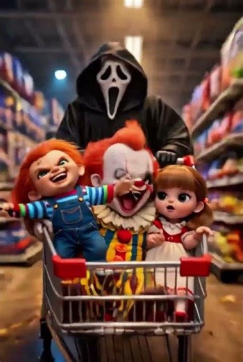Pennywise, Chucky & Ghostface at the store #scary #shorts