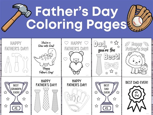 Cute Father's Day Coloring Pages for Kids, Father's Day Coloring Sheets, Dad Coloring Pages for Kids, Printable for Kids Coloring Pages - Etsy