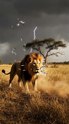 Porcupine's Revenge! Savanna Porcupine vs Lion — Storm of Spines! #animalshorts #animals #wildlife