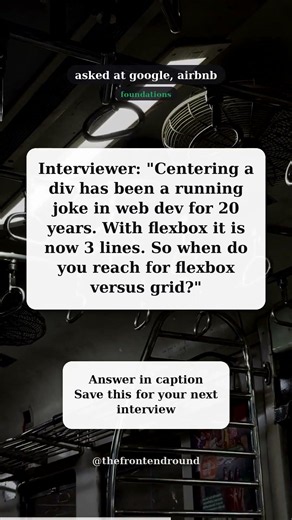 Flexbox vs grid (and centering a div) | frontend interview