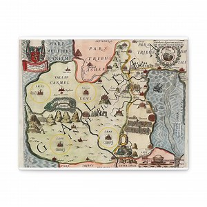 Galilee & Twelve Tribes of Israel Map - 17th Century Biblical Art Canvas - Etsy