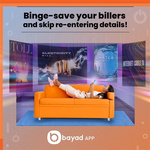 Stay on top of your bills like a pro! 😎 Binge-save your billers now in Bayad App & Online and skip the hassle of re-entering details every due date 😉 📱 app.bayad.com 💻 online.bayad.com Regulated by the Bangko Sentral ng Pilipinas. | Bayad