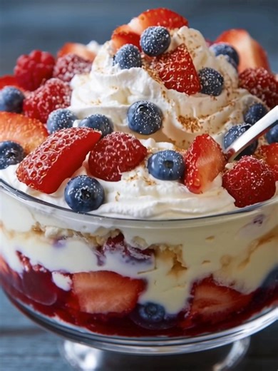 Refreshing Berry Cheesecake Salad A creamy cheesecake fluff loaded with juicy fresh berries for the perfect summer treat. Yield: 8 servings Temp: Chilled Time: 15 minutes prep 1 hour chill Key Ingredients First Cream cheese (softened) Whipped topping (Cool Whip or homemade) Fresh strawberries ....................... FULLL Recipe in First Cօʍʍеոτ 👇 | Cake Shake