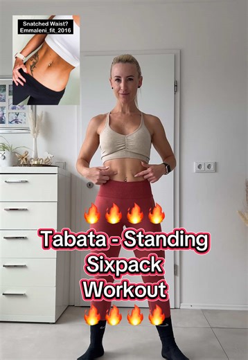 🔥 TABATA STANDING ABS WORKOUT 🔥 Standing Workout • 20s ON / 10s OFF by @emmaleni_fit_2016 💪 Bereit für ein intensives Standing Tabata Workout, das deine gesamte Bauchmuskulatur aktiviert, deine Körpermitte stärkt und dir spürbar mehr Stabilität & Kontrolle gibt – ganz ohne Matte, gemeinsam mit der EmmaLeniFit-Community? 👊🧘‍♀️ Kurze Intervalle, volle Core-Aktivierung, maximaler Effekt – perfekt zum Mitmachen. ⏱️ 20 Sekunden Belastung / 10 Sekunden Pause 📌 TikTok: 8 Übungen 📌 Instagram: 6 Ü