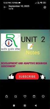 DEVELOPMENT AND ADAPTIVE BEHAVIOR ASSESSMENT 🥵🥵Notes📝