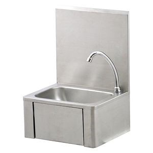 [Hot Item] Stainless Steel Sink Knee Operated Wash Basin with Backsplash