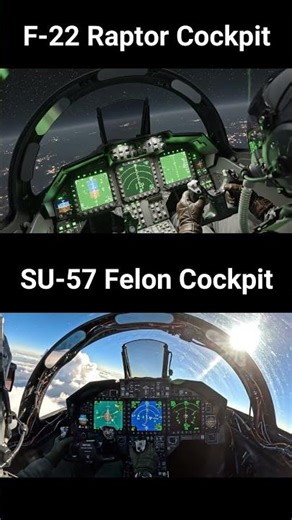 F-22 Raptor vs SU-57 Felon Cockpit Comparison. Which one is better? #shorts #trendingshorts
