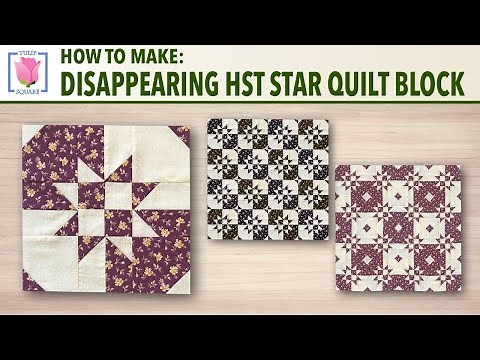 Disappearing HST Star Quilt Block ✿ So Easy! Four Half Square Triangles Make A Lovely Star Block ✿