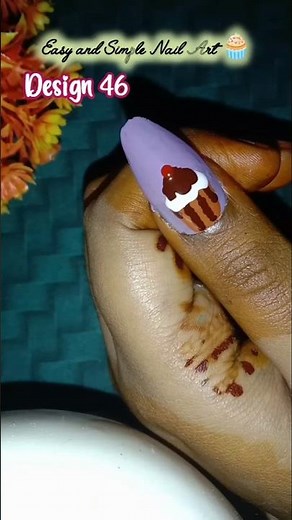 cute easy cupcake design nailart at home design46 #nailart#simplenails#nails #naildesign #diynailart