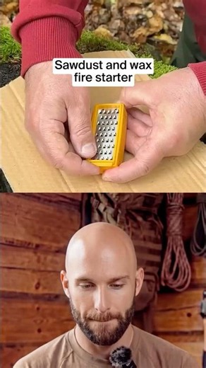 Sawdust and wax fire starter in a toothpaste tube