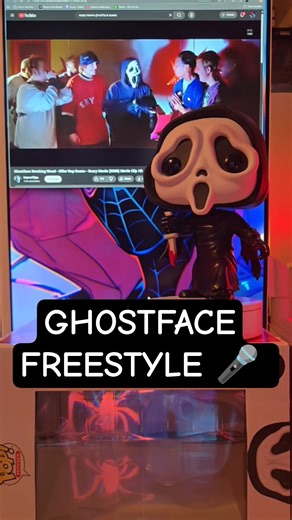 Ghostface Jumbo Funko Pop Reacts to Scary Movie’s Funniest Scenes 😂 | Freestyle & Prank Call #viral