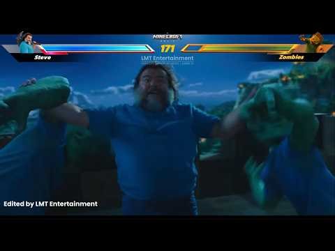 A MineCraft Movie: Steve Vs Zombies Begin Batte WITH HEALTHBARS | Concept Game UI