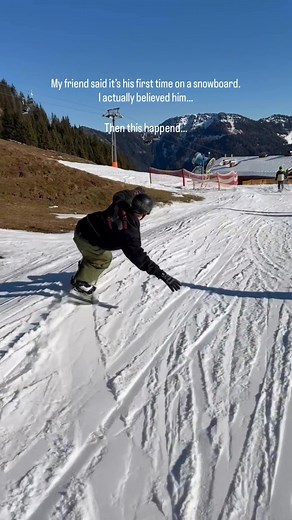 So when was really his first time ? 🧐 #snowboarding #snowboarder #snowboardbeginner #unexpected